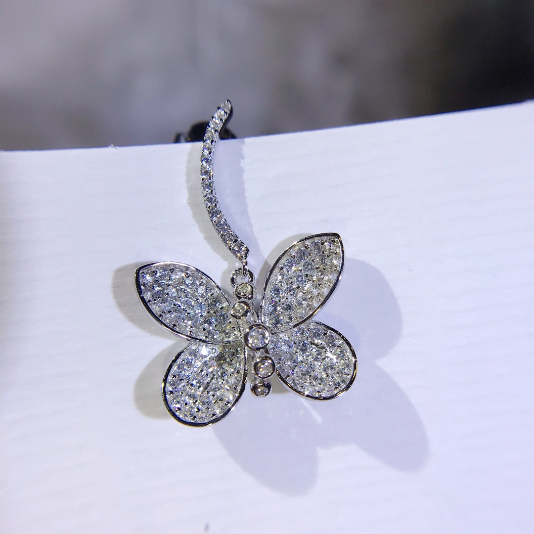 GRAFF BUTTERFLY SILVER DIAMOND EARRINGS