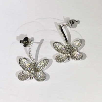 GRAFF BUTTERFLY SILVER DIAMOND EARRINGS
