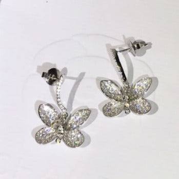 GRAFF BUTTERFLY SILVER DIAMOND EARRINGS