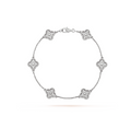 Van Cleef & Arpels CLOVER 6 MOTIF SILVER DIAMOND BRACELET
