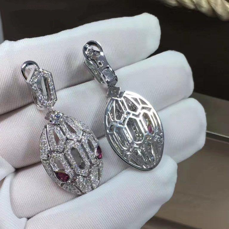 Bvlgari SERPENTI PINK DIAMOND EARRINGS