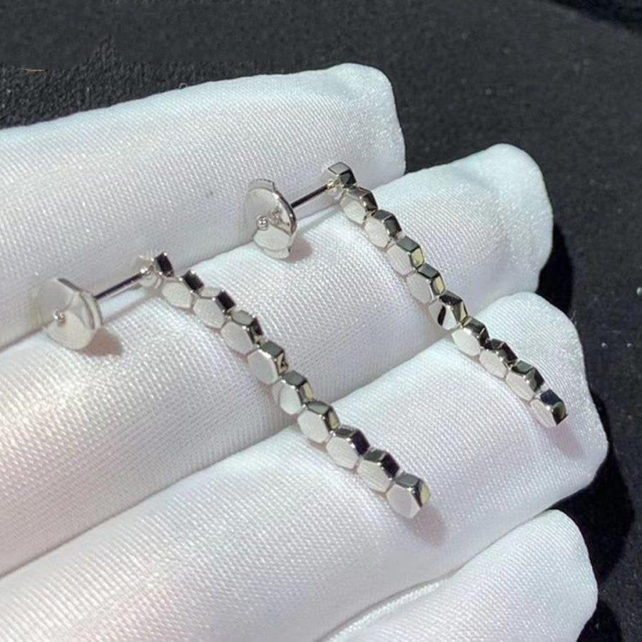 CHAUMET BEE LOVE SILVER DIAMOND LONG EARRINGS