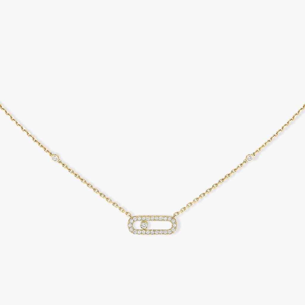MESSIKA MOVE UNO PAVED SILVER DIAMOND NECKLACE