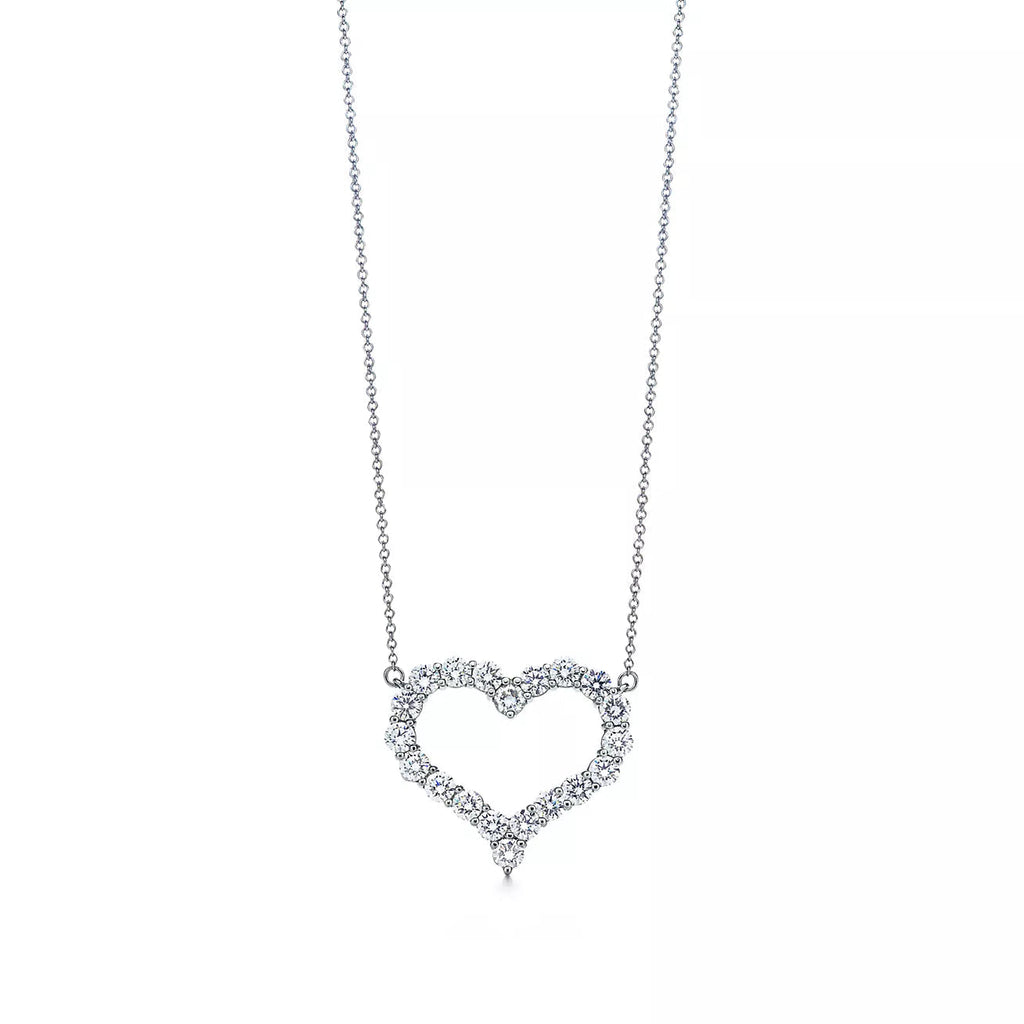 TIFFANY LARGE DIAMOND HEART NECKLACE