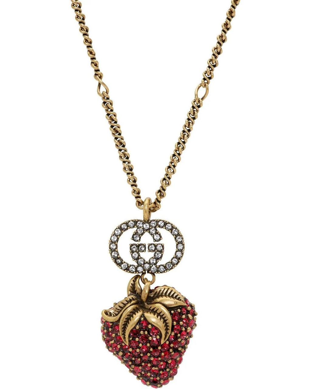 GUCCI RED DIAMOND STRAWBERRY NECKLACE