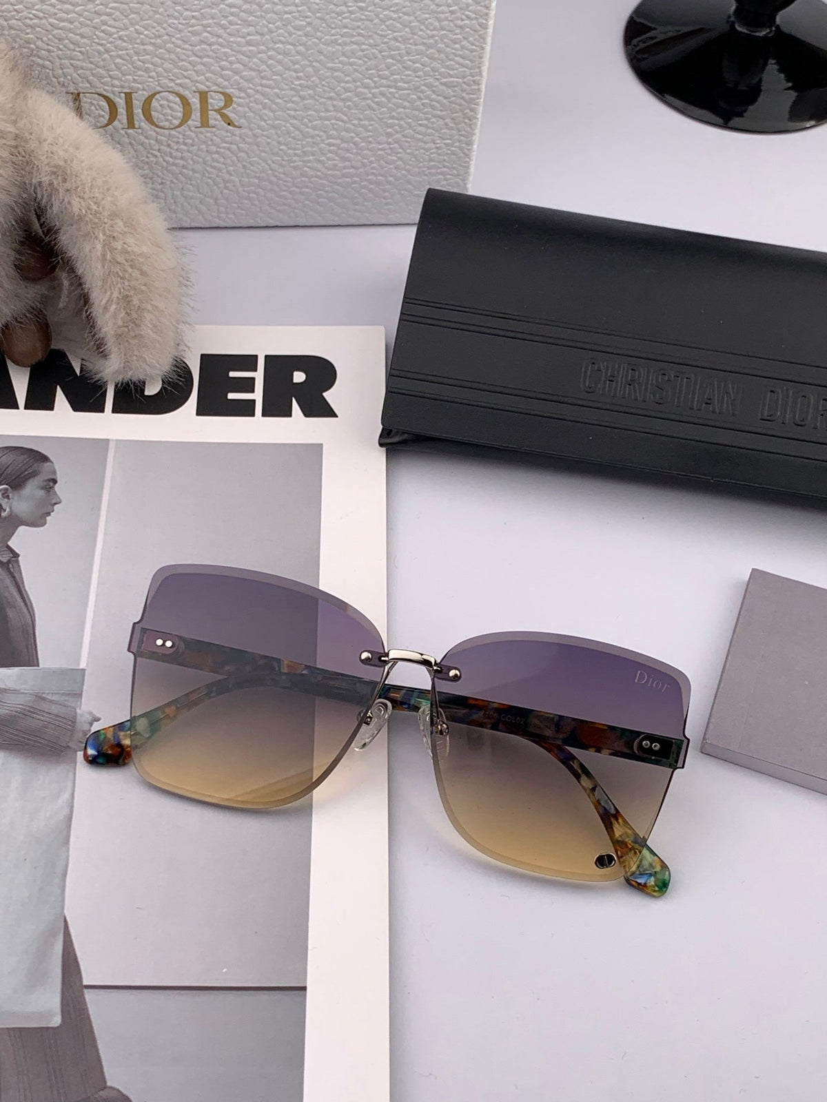 DIOR MONTAIGNE SUNGLASSES CD6710 IN MULTICOLOR ACETATE