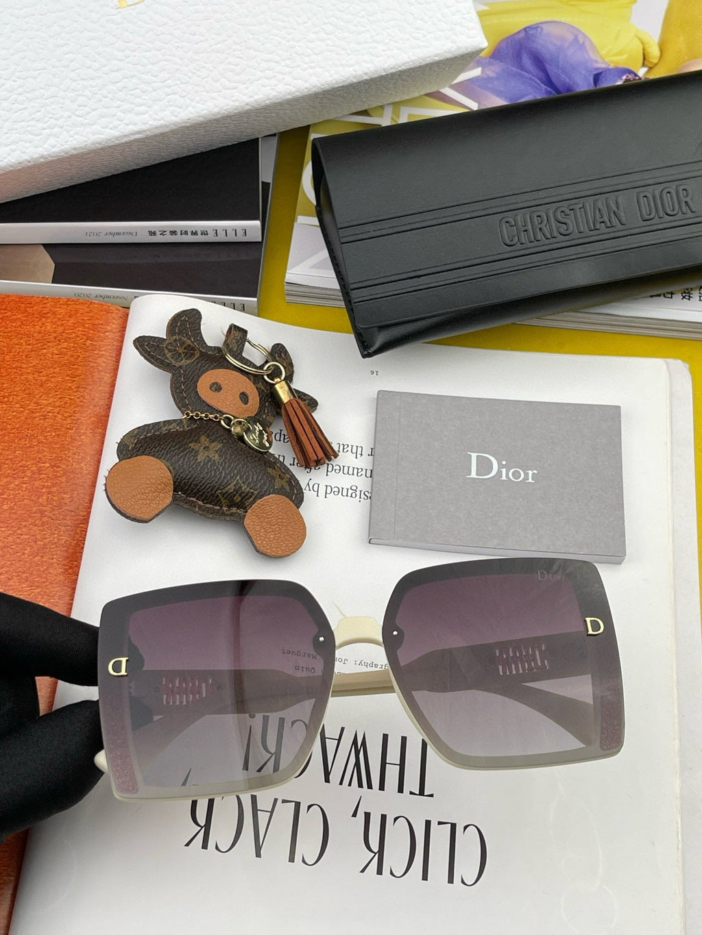 DIOR MONTAIGNE SQUARE SUNGLASSES D5290 IN ACETATE