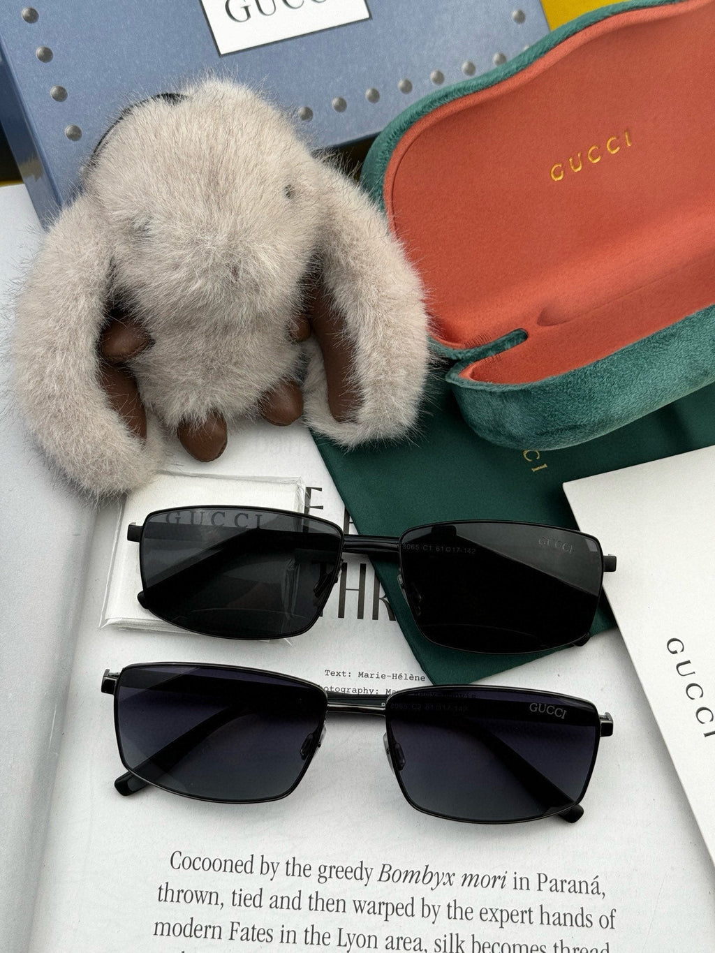 GUCCI RECTANGULAR FRAME SUNGLASSES G51806 IN METAL