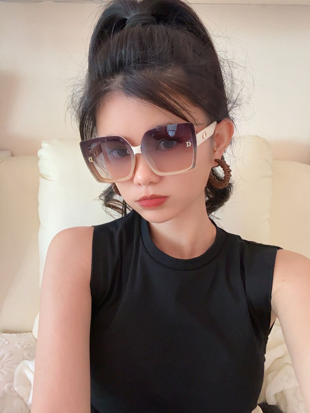 DIOR MONTAIGNE SUNGLASSES D2302 IN ACETATE EMBOSSED LOGO