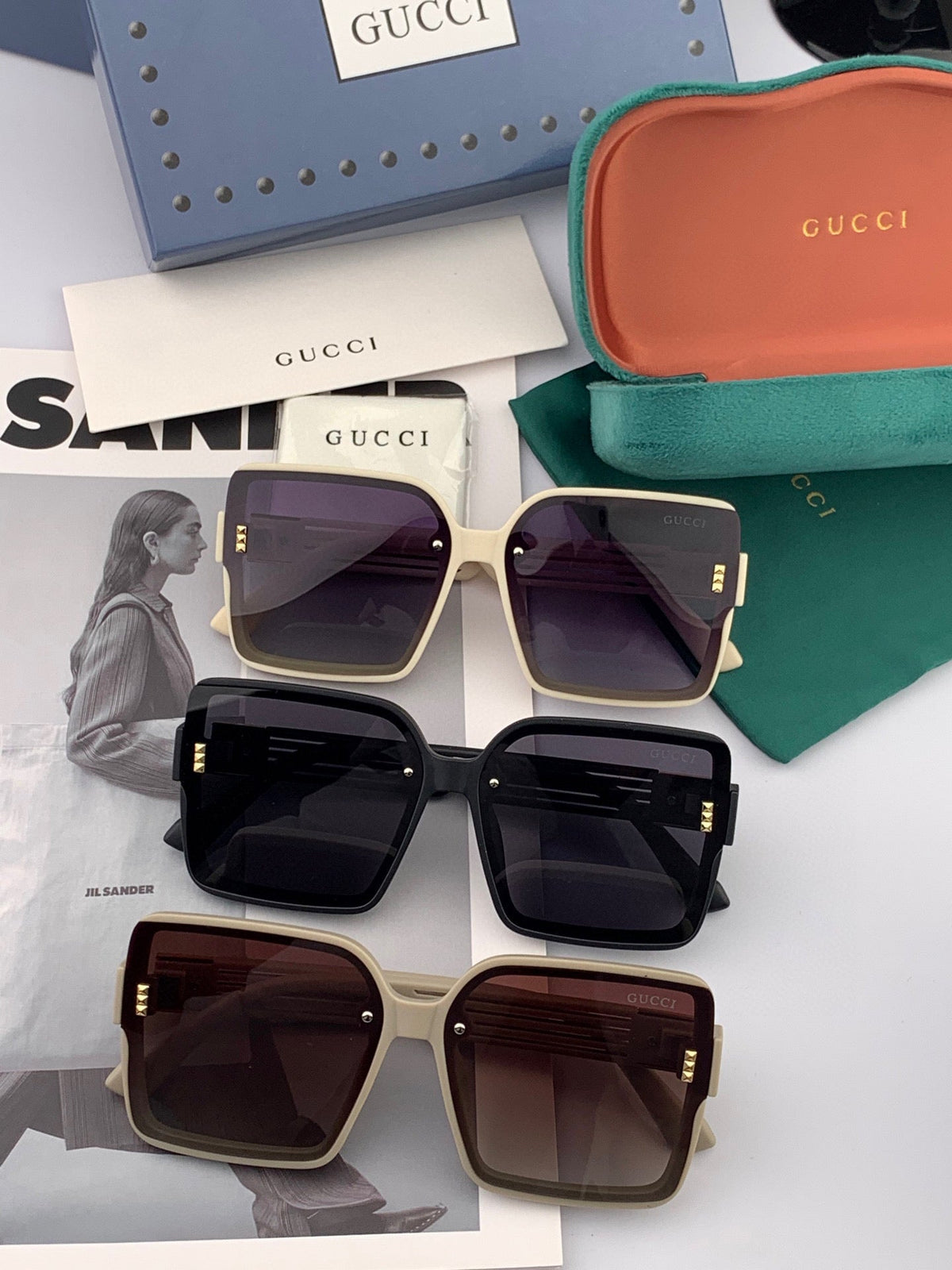 GUCCI GEOMETRIC FRAME SUNGLASSES G2519 IN ACETATE