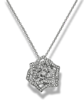 PIAGET ROSE PEDANT SILVER DIAMOND NECKALCE