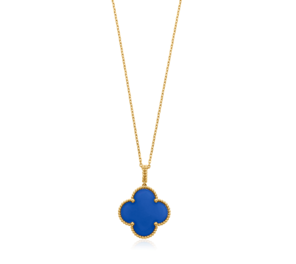 Van Cleef & Arpels CLOVER NECKLACE TURQUOISE PINK GOLD