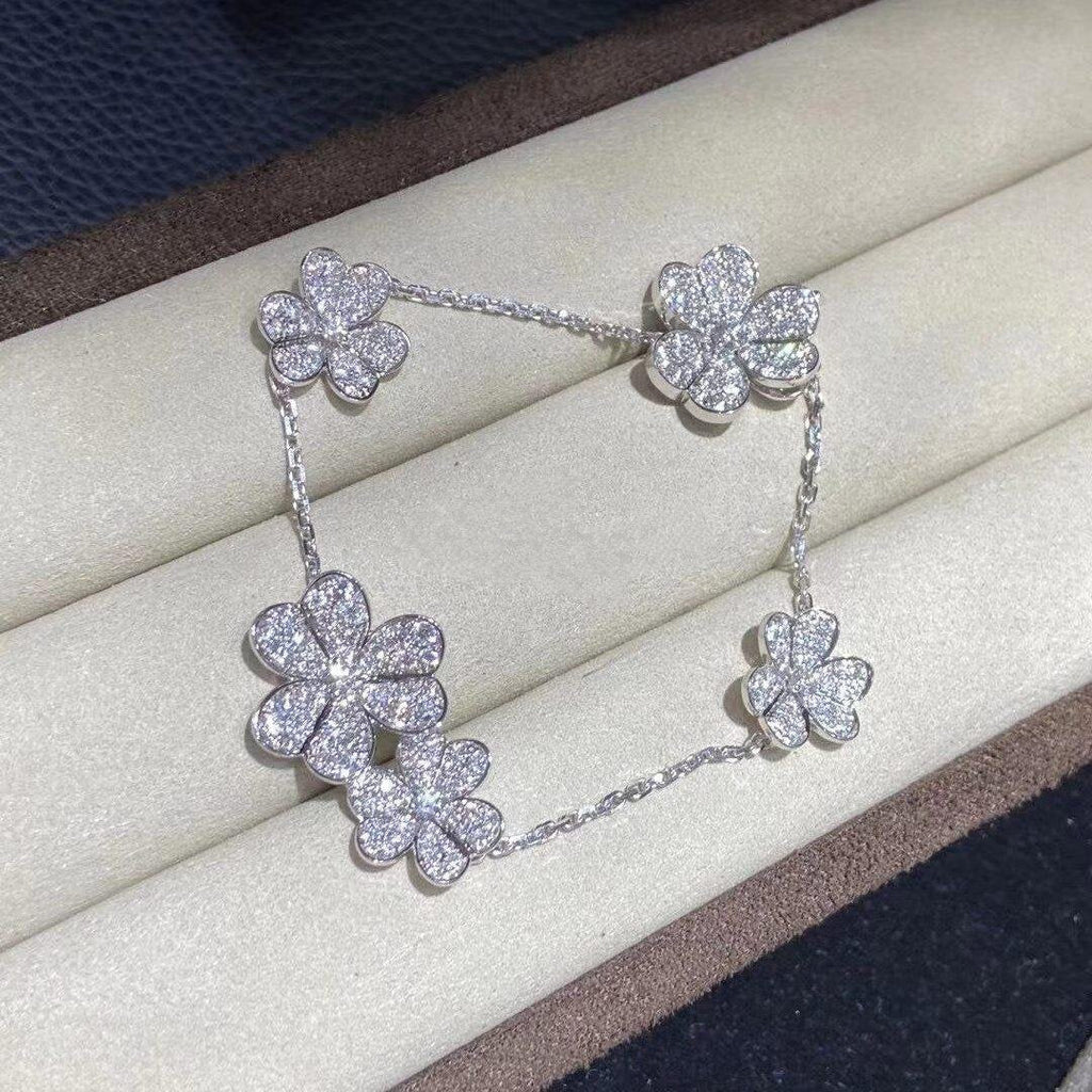 Van Cleef & Arpels FRIVOLE SILVER 5 FLOWERS BRACELET