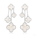Van Cleef & Arpels CLOVER WHITE MOP 4 MOTIFS SILVER