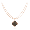 Van Cleef & Arpels CLOVER GOLD DARK MOP BIG CLOVER NECKLACE