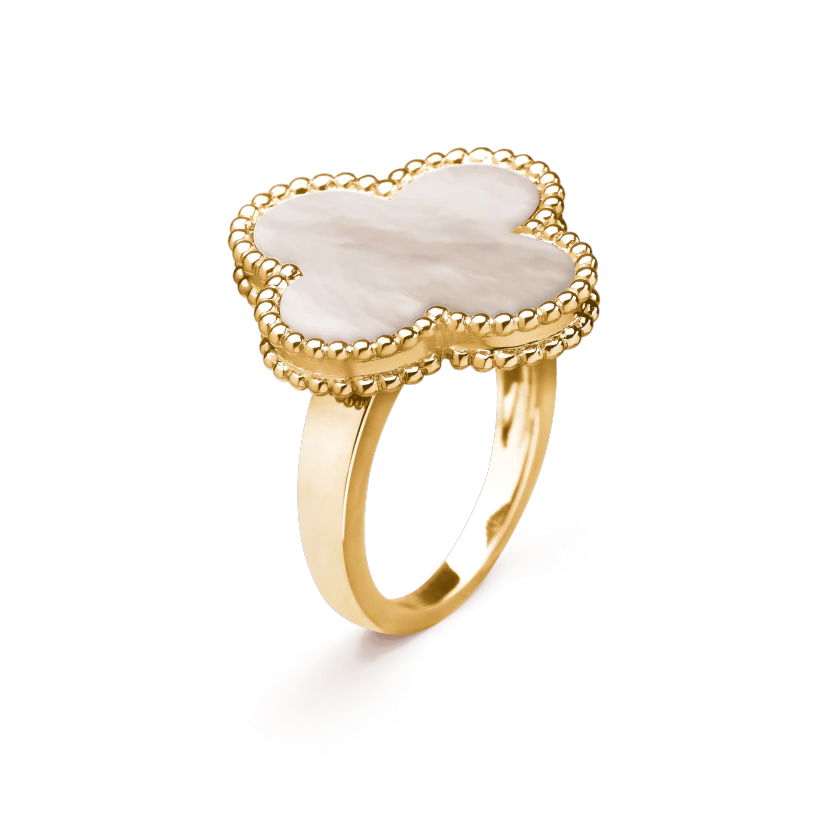 Van Cleef & Arpels CLOVER WHITE MOP RING