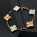 Van Cleef & Arpels CLOVER BRACELET 5 MOTIF WHITE MOP AND PINK GOLD