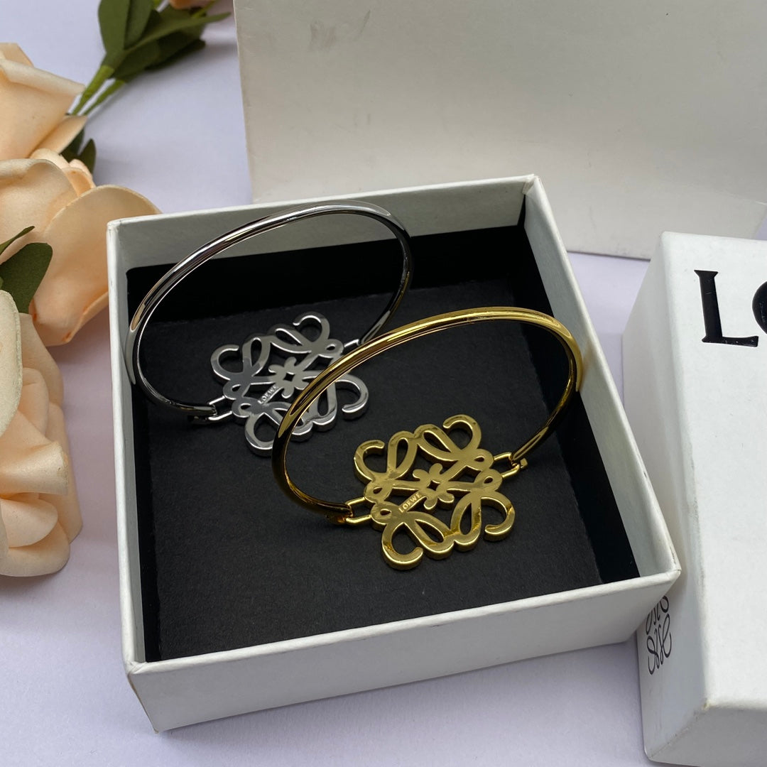 LOEWE ANAGRAM PAVED OPEN BRACELET