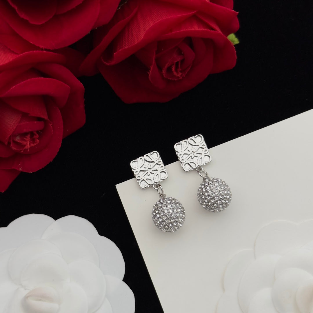 LOEWE ANAGRAM BALL EARRINGS