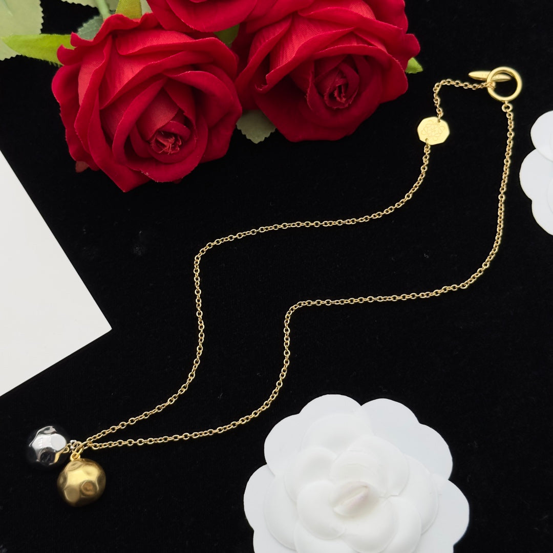 LOEWE ANAGRAM BALL DIAMOND GOLD NECKLACE